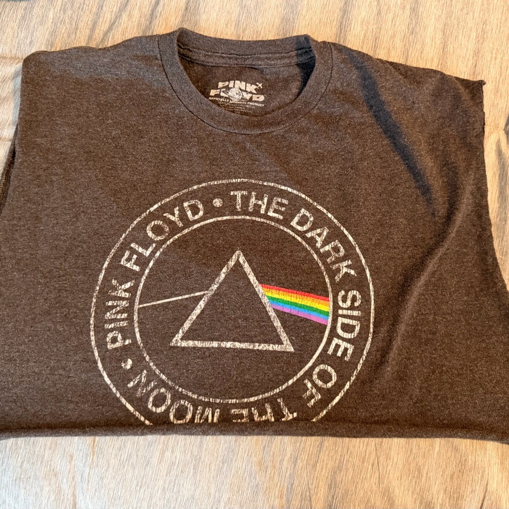 Pink Floyd Dark Gray Crop Top with Rainbow Accent